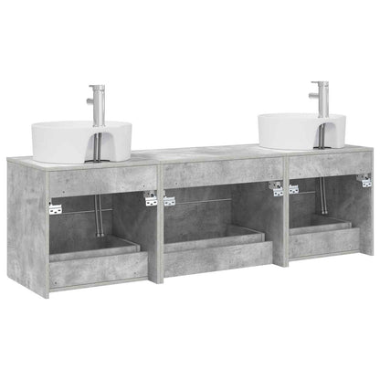 Bathroom Cabinet Set 3 pcs Concrete Grey 62.5 x 44.5 x 50 cm