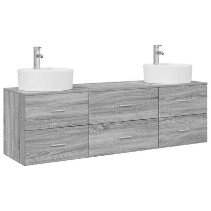Bathroom Cabinet Set 3 pcs Grey Sonoma 62.5 x 44.5 x 50 cm