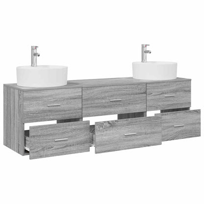 Bathroom Cabinet Set 3 pcs Grey Sonoma 62.5 x 44.5 x 50 cm