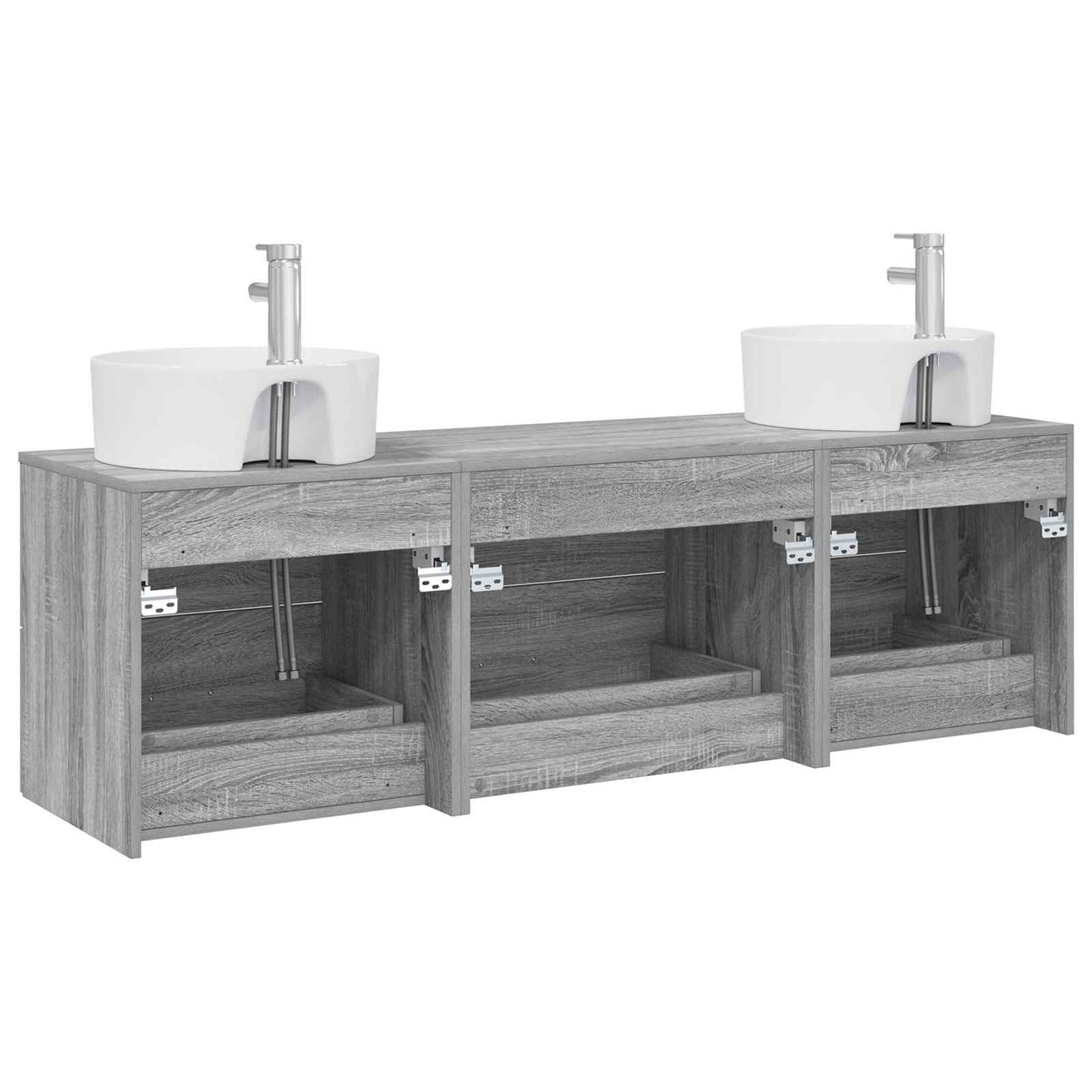 Bathroom Cabinet Set 3 pcs Grey Sonoma 62.5 x 44.5 x 50 cm
