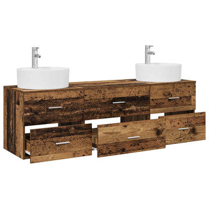 Bathroom Cabinet Set 3 pcs Old Wood 62.5 x 44.5 x 50 cm