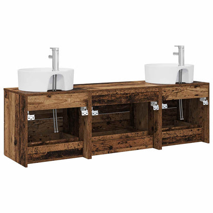 Bathroom Cabinet Set 3 pcs Old Wood 62.5 x 44.5 x 50 cm