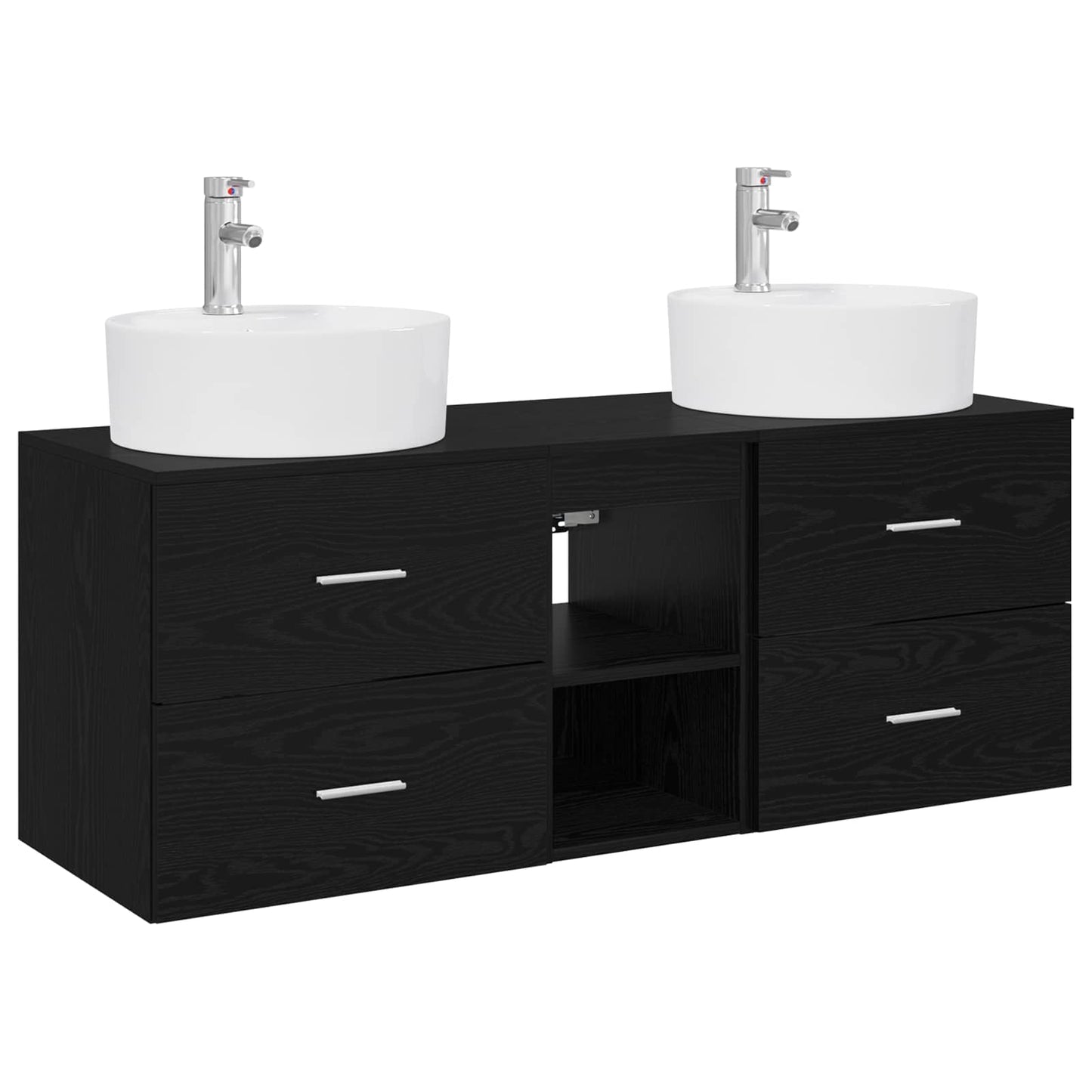 Bathroom Cabinet Set 3 pcs Black 49.5 x 44.5 x 65 cm