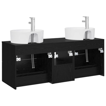 Bathroom Cabinet Set 3 pcs Black 49.5 x 44.5 x 65 cm