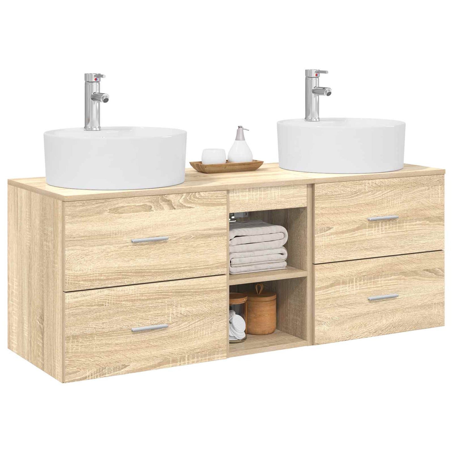 Bathroom Cabinet Set 3 pcs Sonoma Oak 49.5 x 44.5 x 65 cm