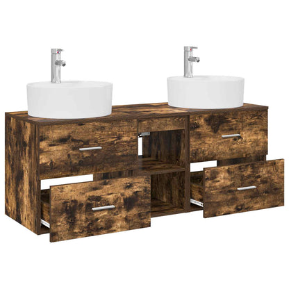 Bathroom Cabinet Set 3 pcs Smoked Oak 49.5 x 44.5 x 65 cm