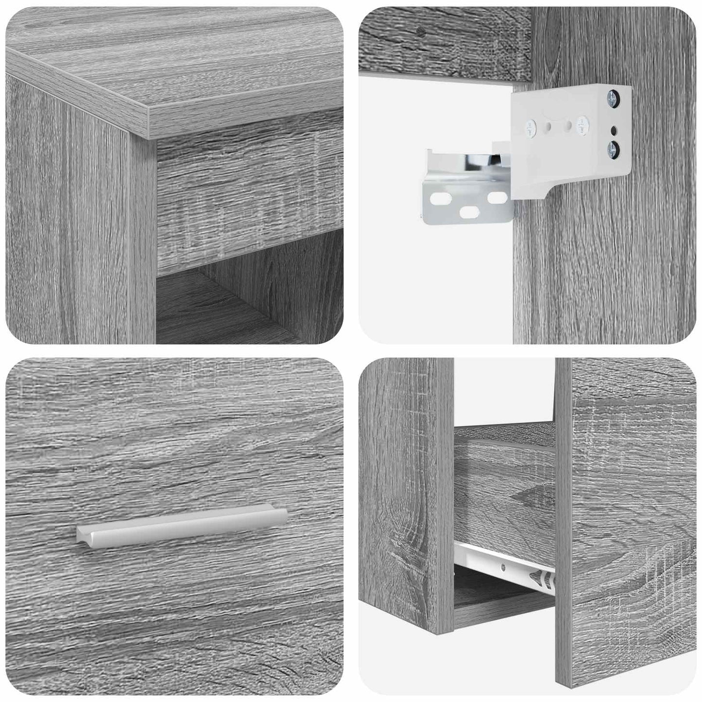 Bathroom Cabinet Set 3 pcs Grey Sonoma 49.5 x 44.5 x 65 cm