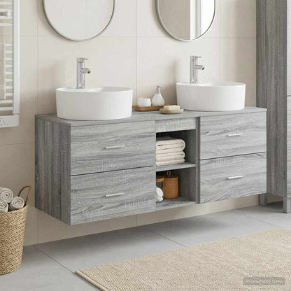 Bathroom Cabinet Set 3 pcs Grey Sonoma 49.5 x 44.5 x 65 cm