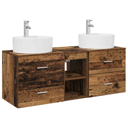 Bathroom Cabinet Set 3 pcs Old Wood 49.5 x 44.5 x 65 cm