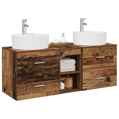 Bathroom Cabinet Set 3 pcs Old Wood 49.5 x 44.5 x 65 cm