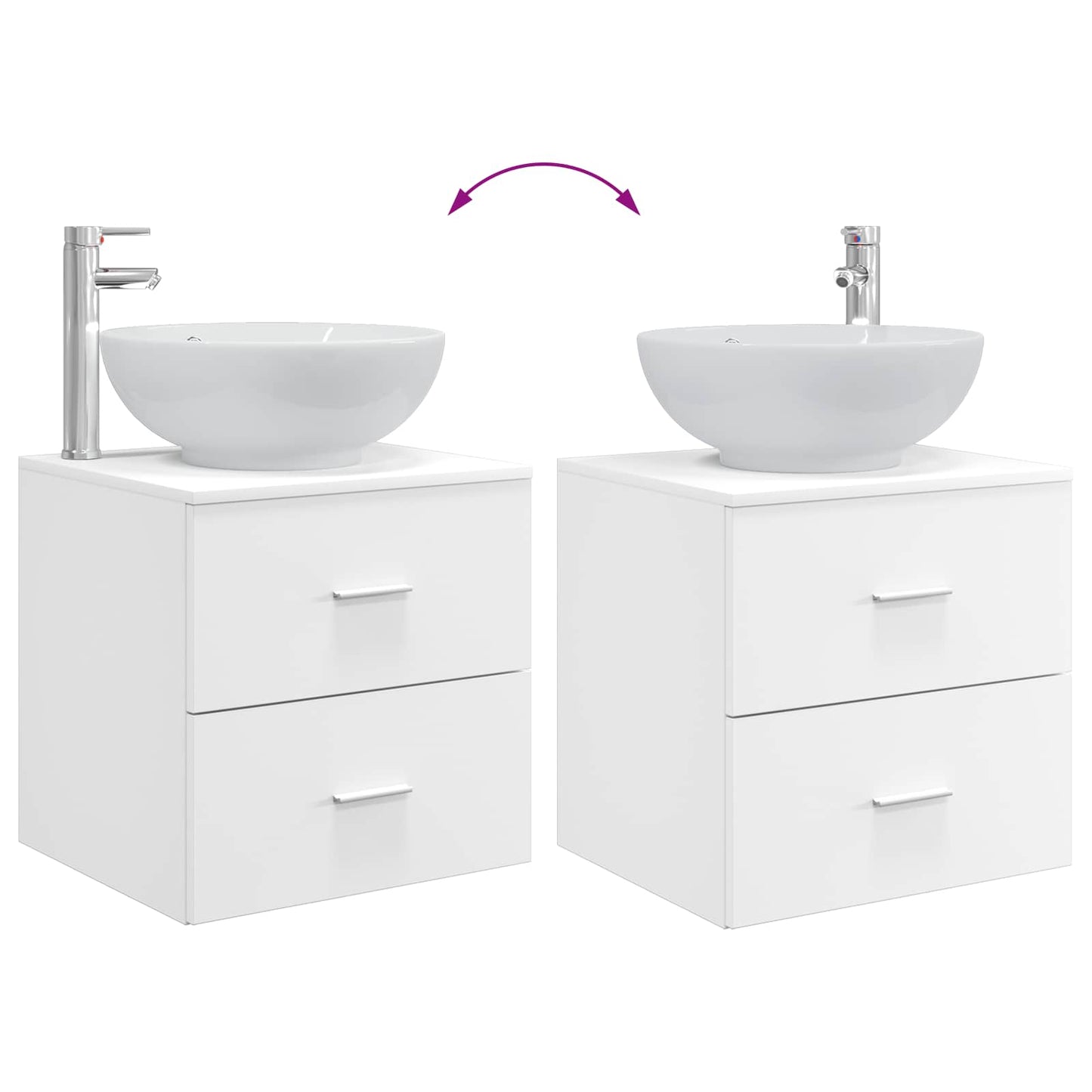 Bathroom Furniture Set 3 pcs White 49.5 x 44.5 x 65 cm
