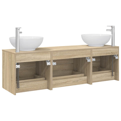 Bathroom Furniture Set 3 pcs Sonoma Oak 49.5 x 44.5 x 65 cm