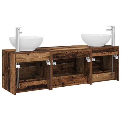 Bathroom Furniture Set 3 pcs Old Wood 49.5 x 44.5 x 65 cm