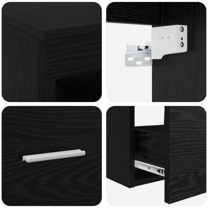Bathroom Furniture Set 3 pcs Black 49.5 x 44.5 x 65 cm