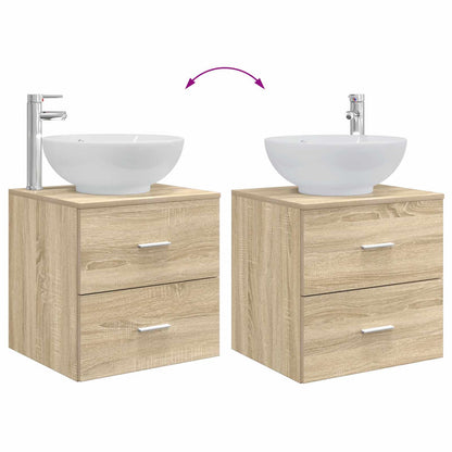 Bathroom Furniture Set 3 pcs Sonoma Oak 49.5 x 44.5 x 65 cm