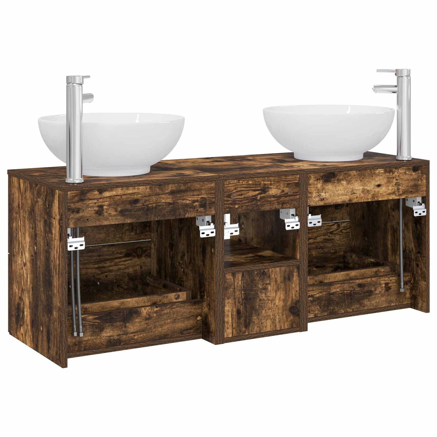 Bathroom Furniture Set 3 pcs Smoked Oak 49.5 x 44.5 x 65 cm