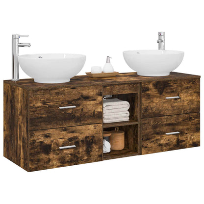 Bathroom Furniture Set 3 pcs Smoked Oak 49.5 x 44.5 x 65 cm