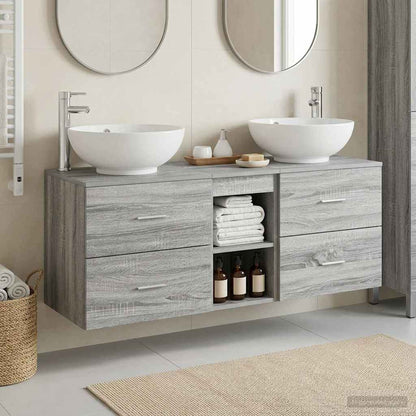 Bathroom Furniture Set 3 pcs Grey Sonoma 49.5 x 44.5 x 65 cm