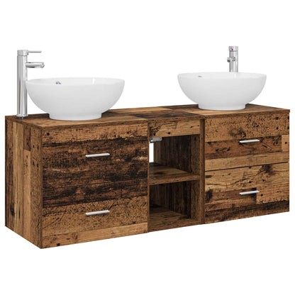 Bathroom Furniture Set 3 pcs Old Wood 49.5 x 44.5 x 65 cm