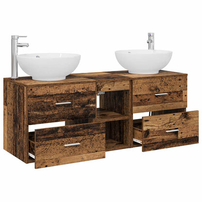 Bathroom Furniture Set 3 pcs Old Wood 49.5 x 44.5 x 65 cm