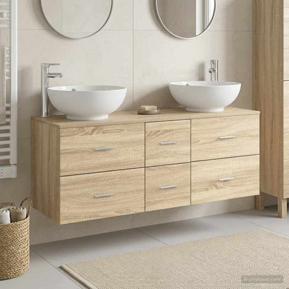 Bathroom Furniture Set 3 pcs Sonoma Oak 49.5 x 44.5 x 65 cm