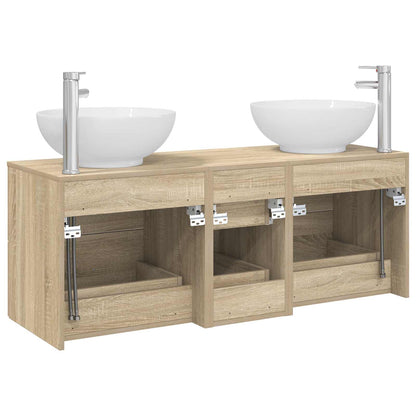 Bathroom Furniture Set 3 pcs Sonoma Oak 49.5 x 44.5 x 65 cm