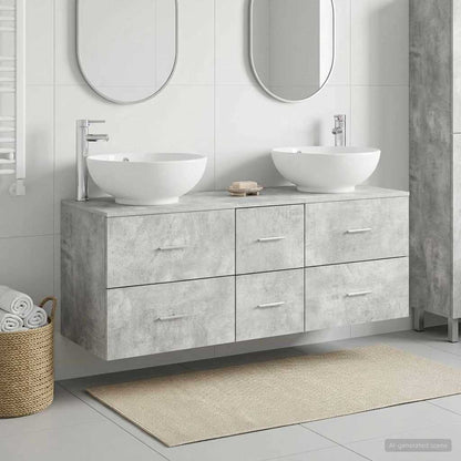 Bathroom Furniture Set 3 pcs Concrete Grey 49.5 x 44.5 x 65 cm