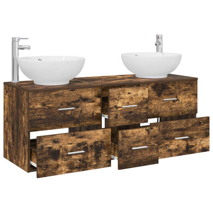Bathroom Furniture Set 3 pcs Smoked Oak 49.5 x 44.5 x 65 cm
