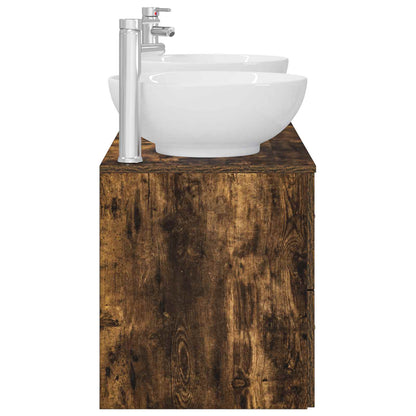 Bathroom Furniture Set 3 pcs Smoked Oak 49.5 x 44.5 x 65 cm