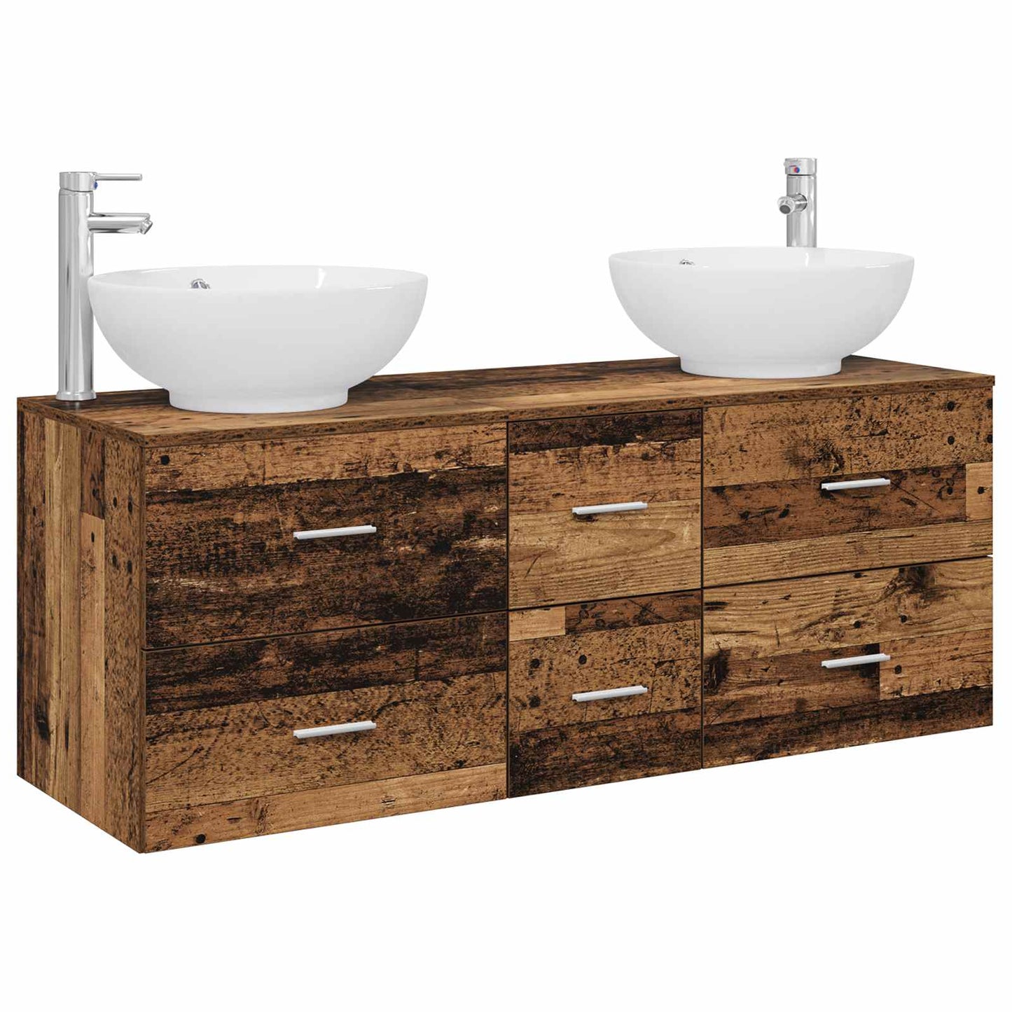 Bathroom Furniture Set 3 pcs Old Wood 49.5 x 44.5 x 65 cm
