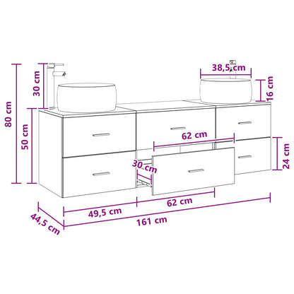 Bathroom Furniture Set 3 pcs White 49.5 x 44.5 x 66 cm
