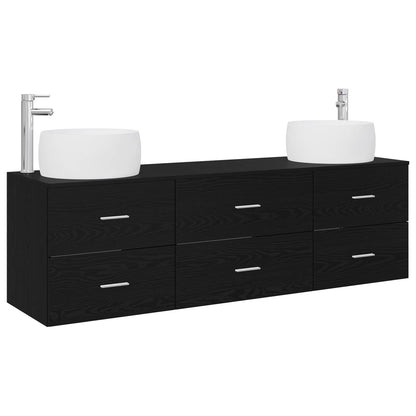 Bathroom Furniture Set 3 pcs Black 49.5 x 44.5 x 66 cm