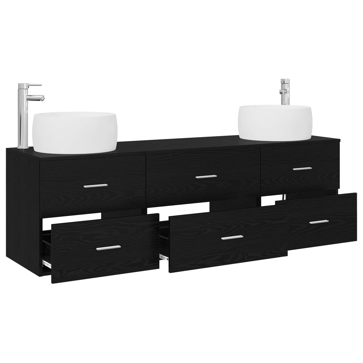 Bathroom Furniture Set 3 pcs Black 49.5 x 44.5 x 66 cm
