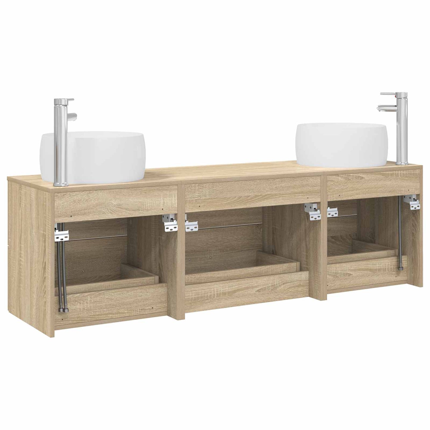 Bathroom Furniture Set 3 pcs Sonoma Oak 49.5 x 44.5 x 66 cm
