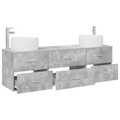 Bathroom Furniture Set 3 pcs Concrete Grey 49.5 x 44.5 x 66 cm