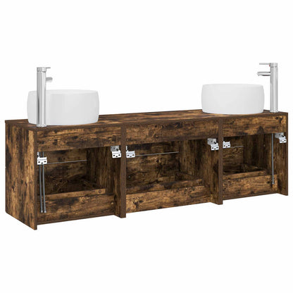 Bathroom Furniture Set 3 pcs Smoked Oak 49.5 x 44.5 x 66 cm