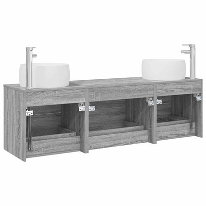Bathroom Furniture Set 3 pcs Grey Sonoma 49.5 x 44.5 x 66 cm