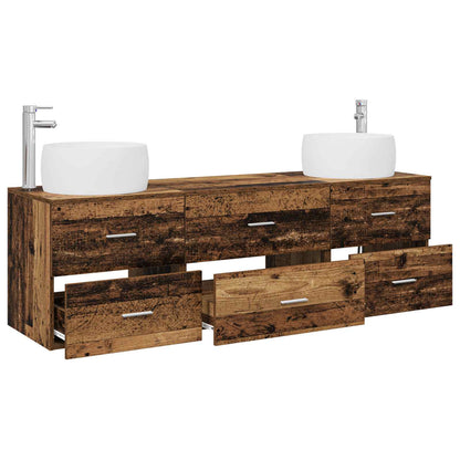 Bathroom Furniture Set 3 pcs Old Wood 49.5 x 44.5 x 66 cm