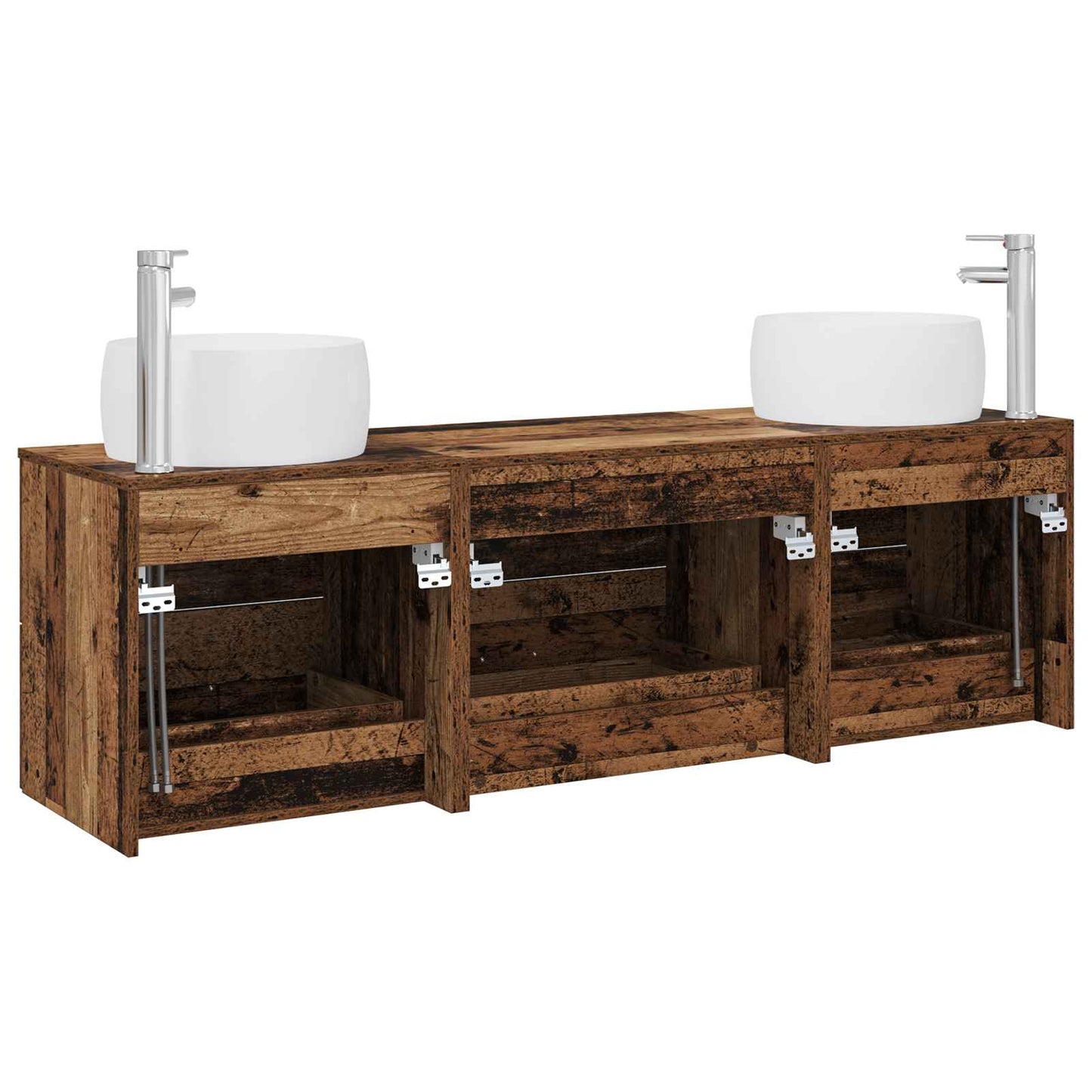 Bathroom Furniture Set 3 pcs Old Wood 49.5 x 44.5 x 66 cm