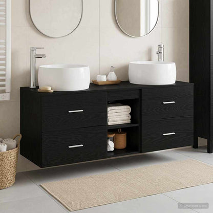 Bathroom Furniture Set 3 pcs Black 49.5 x 44.5 x 66 cm