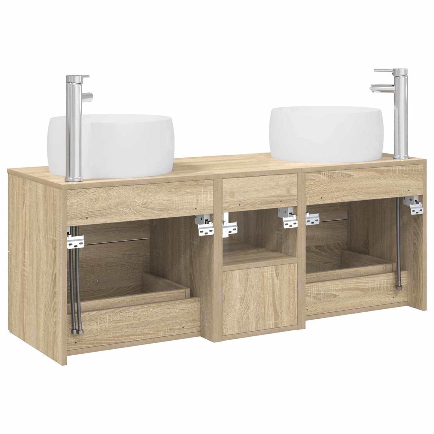 Bathroom Furniture Set 3 pcs Sonoma Oak 49.5 x 44.5 x 66 cm