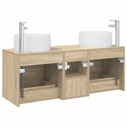 Bathroom Furniture Set 3 pcs Sonoma Oak 49.5 x 44.5 x 66 cm