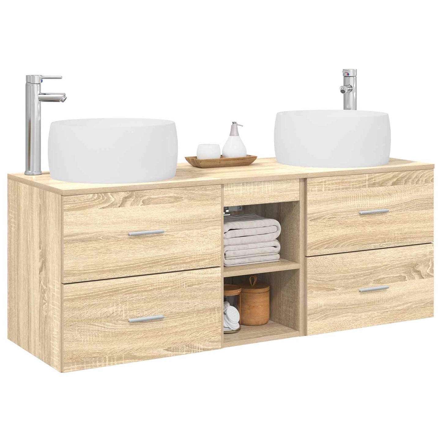 Bathroom Furniture Set 3 pcs Sonoma Oak 49.5 x 44.5 x 66 cm