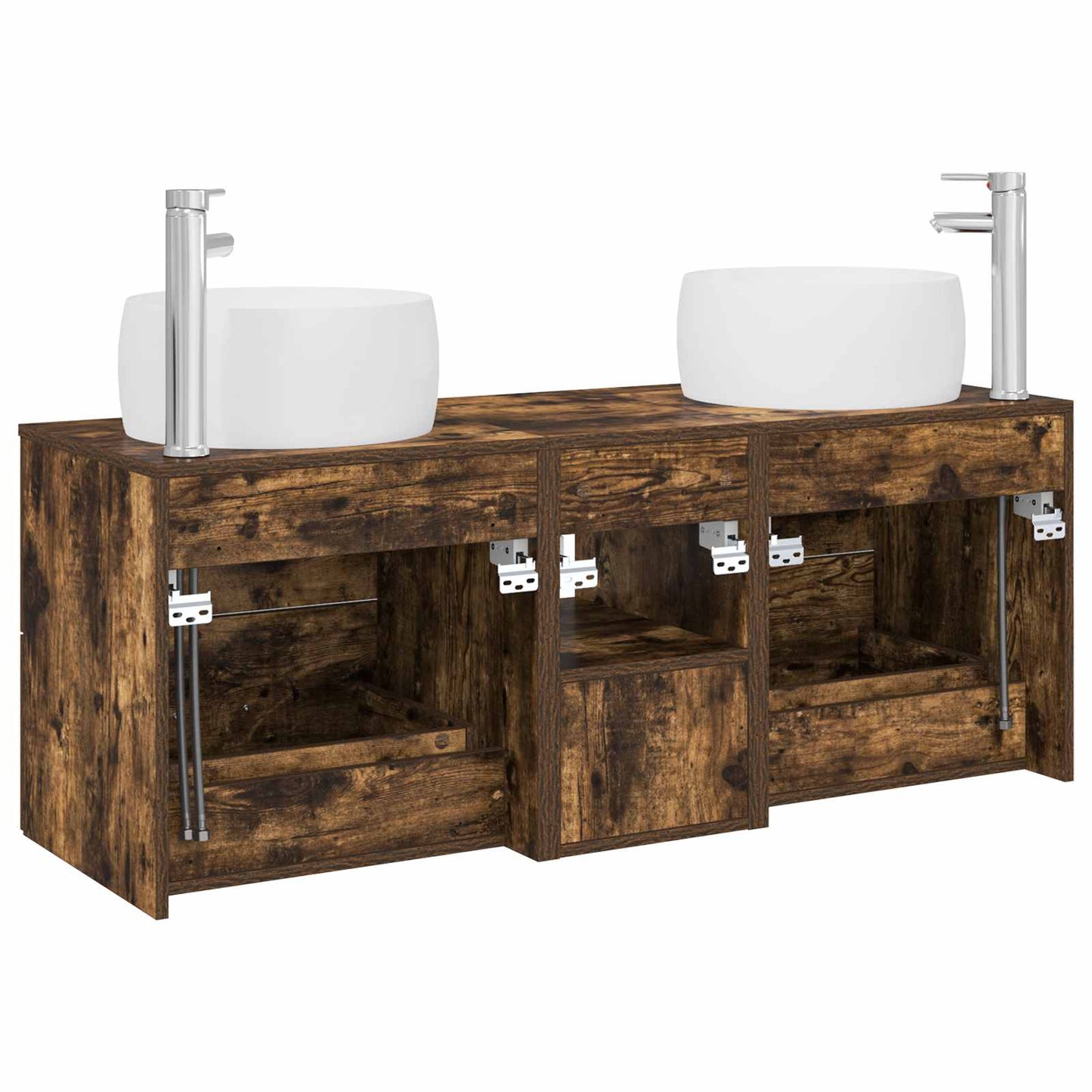 Bathroom Furniture Set 3 pcs Smoked Oak 49.5 x 44.5 x 66 cm