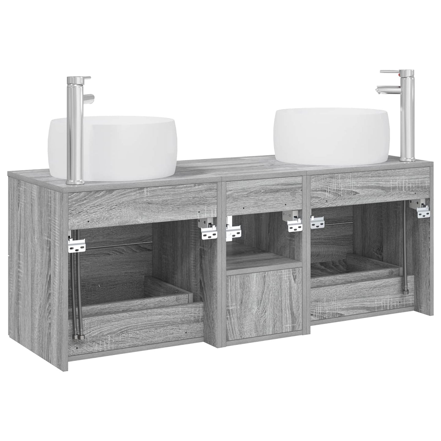 Bathroom Furniture Set 3 pcs Grey Sonoma 49.5 x 44.5 x 66 cm