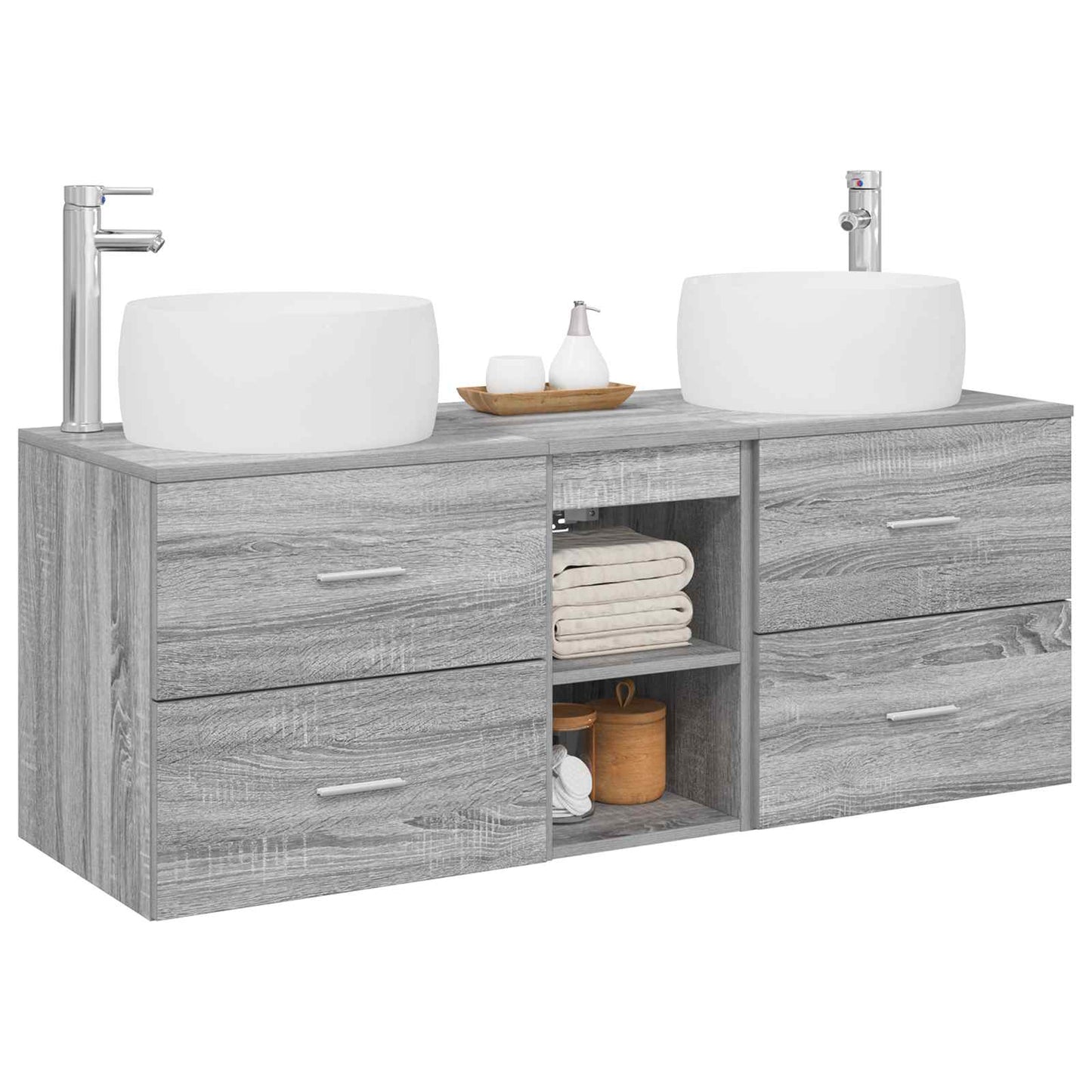 Bathroom Furniture Set 3 pcs Grey Sonoma 49.5 x 44.5 x 66 cm