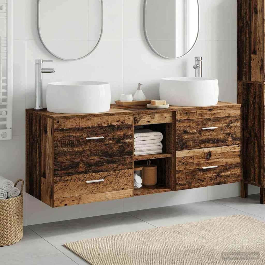 Bathroom Furniture Set 3 pcs Old Wood 49.5 x 44.5 x 66 cm