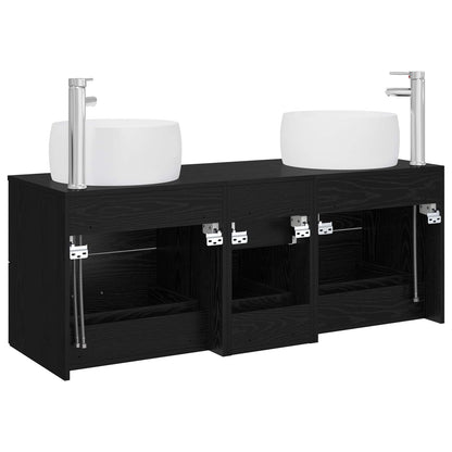 Bathroom Furniture Set 3 pcs Black 49.5 x 44.5 x 66 cm