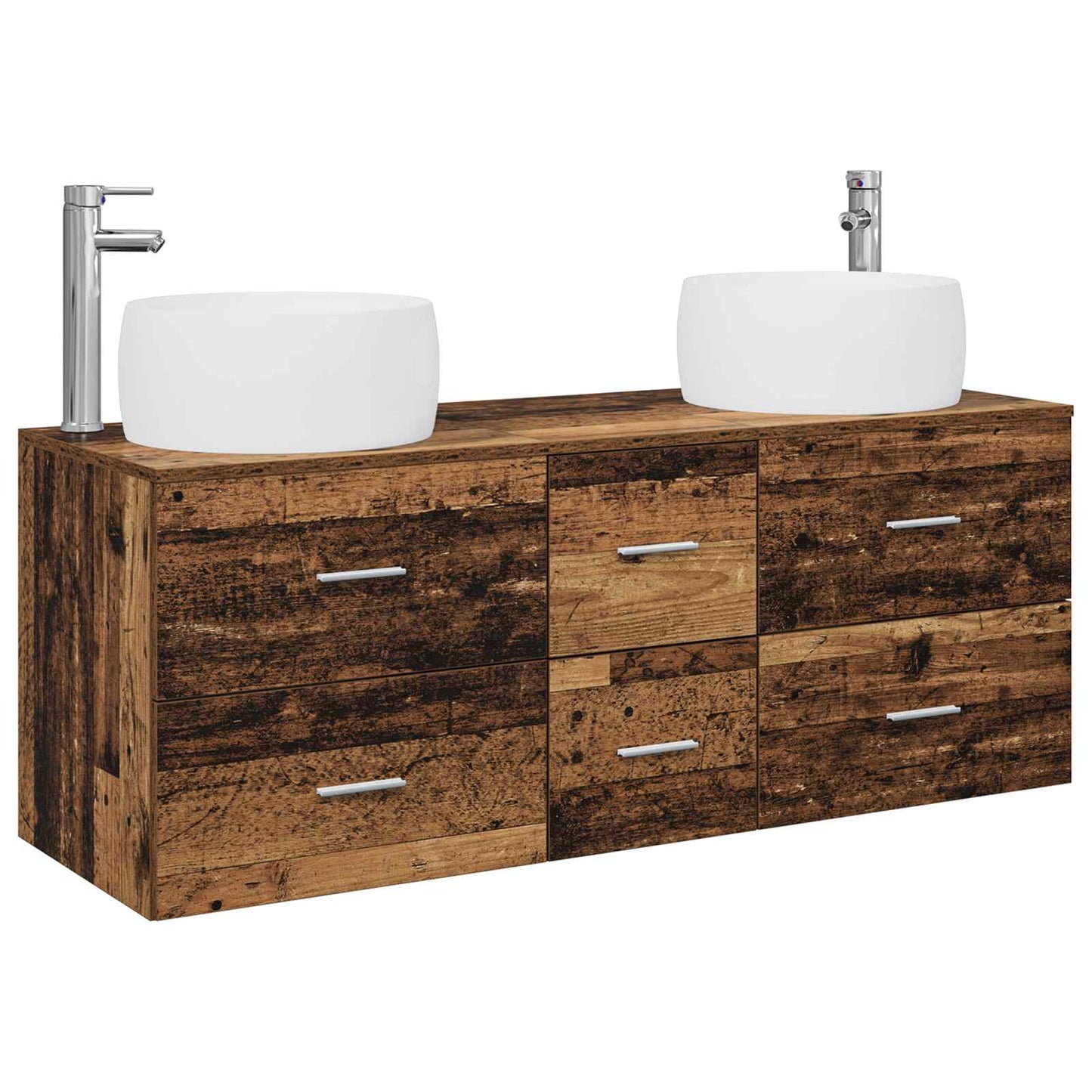 Bathroom Furniture Set 3 pcs Old Wood 49.5 x 44.5 x 66 cm