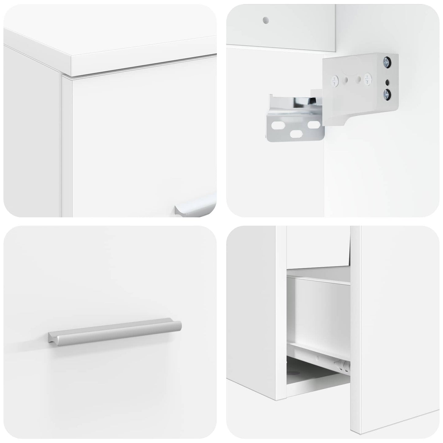 Bathroom Furniture Set 3 pcs White 49.5 x 44.5 x 65.5 cm